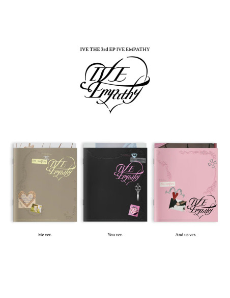 IVE - IVE Empathy  - IVE - IVE Empathy
3 versiones:
ME Marrón, YOU Negro y AND US RosaContenido:- Photo Book- CD-R- Photo Set- P