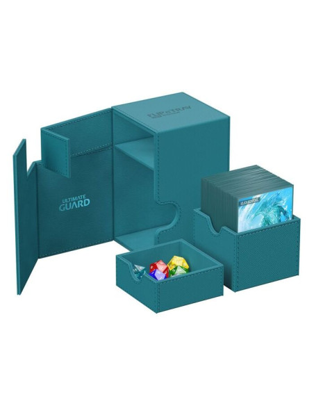 Flip'n'Tray Deck Case 100+ Tamaño Estándar XenoSkin Monocolor Azul Gasolina. Ultimate Guard  - Flip'n'Tray Deck Case 100+ Tamaño