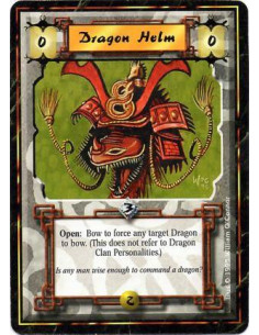 Dragon Helm  - DragonBattle/Open: Any number of times per turn, bow this card and target a Dragon: Bow it.
