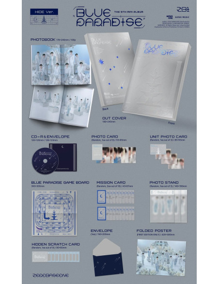 Zerobaseone ZB1 - Blue Paradise (Photobook ver.) + Photocard Official  - ZEROBASEONE - ZB1 - Blue Paradise (Photobook ver.)2 Ver