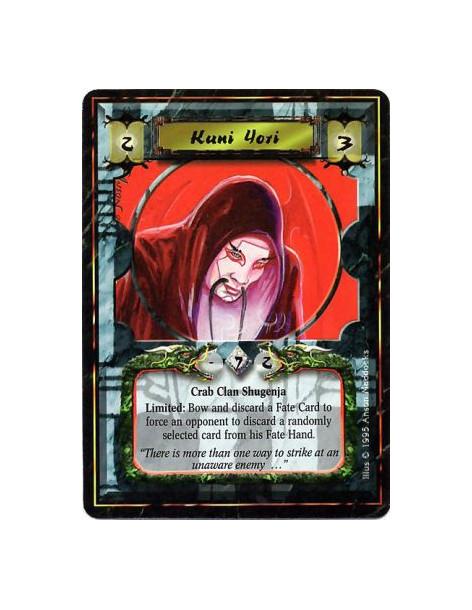 Kuni Yori  - Crab Clan • Shugenja	  Limited: Any number of times per turn, bow Yori and discard a card, and target another playe