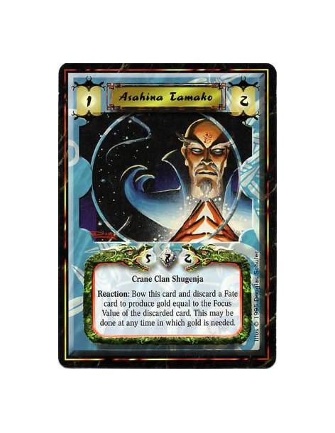 Asahina Tamako  - Crane Clan • ShugenjaReaction: Any number of times per turn, when paying a Gold cost, bow Tamako and discard a