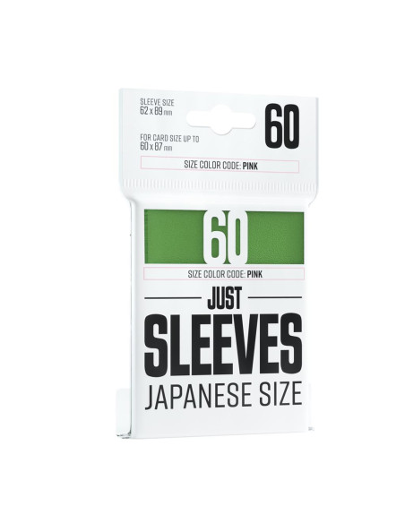 Fundas Verdes Just Sleeves Japanese size (62x89) (60)  - Fundas del tamaño Small / estandar japonés para juegos como Yu-Gi-Oh!, 