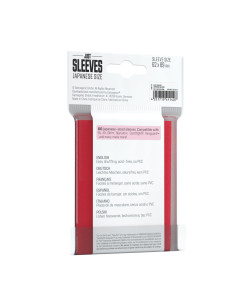 Fundas Rojas Just Sleeves Japanese size (62x89) (60)  - Fundas del tamaño Small / estandar japonés para juegos como Yu-Gi-Oh!, W 2