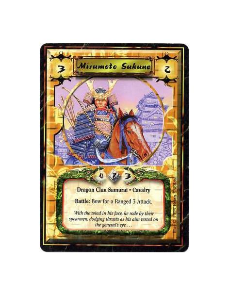 Mirumoto Sukune  - Dragon Clan • Samurai • CavalryBattle: Any number of times per turn, bow Sukune: Ranged 3 Attack.