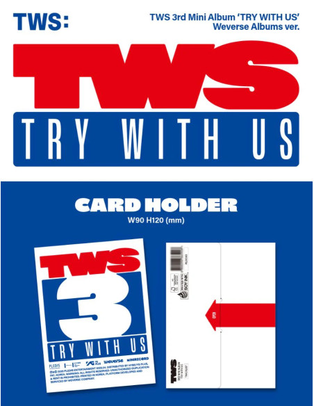TWS - [TRY WITH US] 3rd Mini Album (Weverse Ver.)  - TWS - [TRY WITH US] 3rd Mini Album (Weverse Ver.)Contenido:

1 QR Card
3 Ph