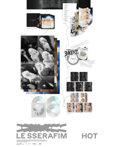 LE SSERAFIM - HOT (5th Mini Album)  - LE SSERAFIM - HOT (5th Mini Album)3 Versiones: VOL.1 Tanned Guaia, VOL.2 Bleached Aura y V