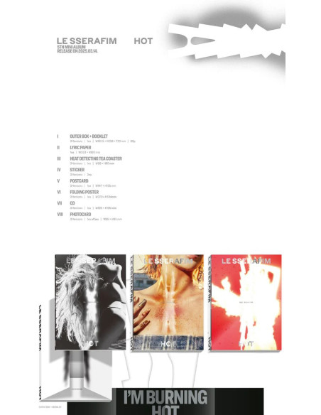 copy of LE SSERAFIM - CRAZY (4TH Mini Album)  - LE SSERAFIM - CRAZY (4TH Mini Album)
Variaciones: A (negro); B (azul); C (blanco