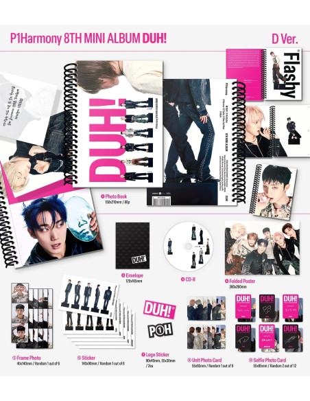 P1HARMONY - DUH! (8th Mini Album)  - P1HARMONY - DUH! (8th Mini Album)2 Versiones: D Ver. (Letras Rosas) y U Ver. (Letras Amaril