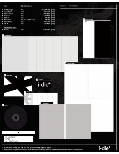 I-DLE - WE ARE (8th Mini Album) + Exclusive Photocard  - I-DLE - WE ARE (8th Mini Album)
3 Versiones: A, B y CContenido:

1 CD
1