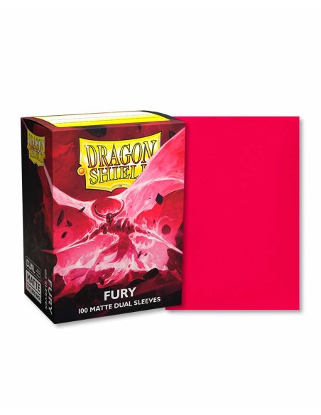Dragon Shield Standard Size Sleeves (63x88mm) - Fury Dual Mate (100)  - Compatible with Magic The Gathering, Pokémon TCG, Digimo