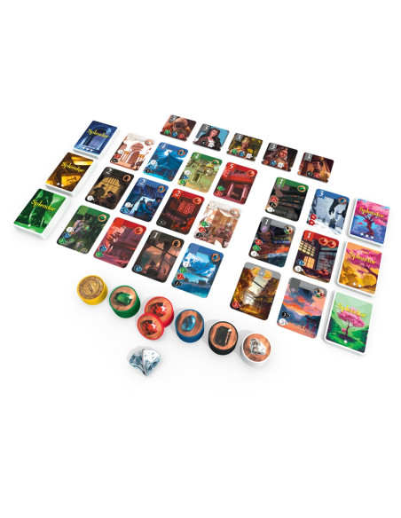 Splendor. El Sol Nunca se Pone. Expansión  - Construye fortalezas en Oriente a medida que tu gremio afronta nuevos desafíos.