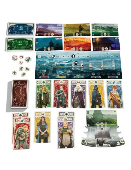 Knarr. Juego de Mesa  - Recluta y lidera un grupo de vikingos para formar tu cofradía, haz fortuna enviándolos a descubrir nuevo