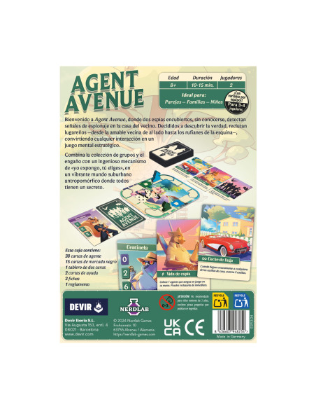 Agent Avenue. Juego de Mesa  - 