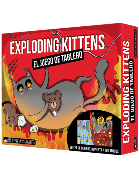 Exploding Kittens. El Juego de Tablero (Castellano)  - VOLTEA EL TABLERO, REVIENTA A TUS AMIGOS.Uno de los juegos de cartas más 