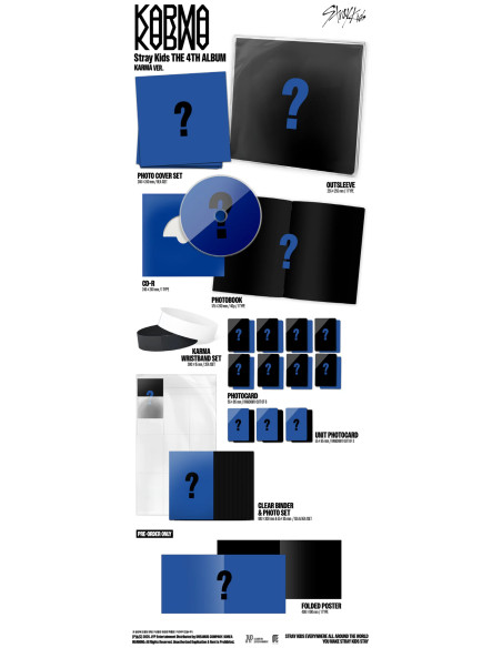 STRAY KIDS - [KARMA] 4th Album LIMITED KARMA  - STRAY KIDS - [KARMA] 4th Album LIMITED KARMA
Contents (per version):

1 Photo Co