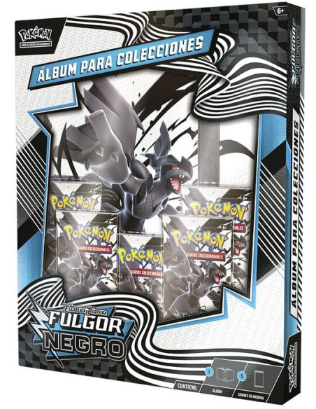 Escarlata y Púrpura 10.5: Fulgor Negro Zekrom Álbum para Colecciones (Español)  - Contenido:

5 sobres de la expansión
1 álbum e