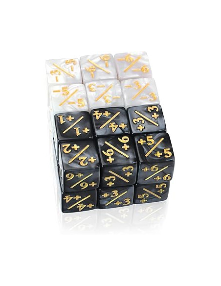 Dado Contador  (modelo +negro y -blanco)  - Dado Contador Negro  (+1+1 +2+2 +3+3 +4+4 +5+5 +6+6)