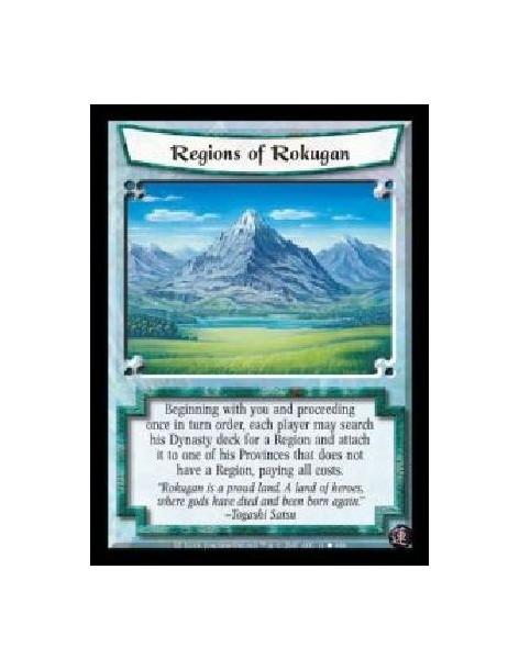 Regions of Rokugan  - Beginning with you and proceeding once in turn order, each player may search his Dynasty deck for a Region