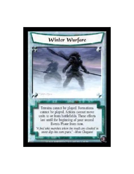 Winter Warfare (Spanish)  - Terrains cannot be played. Formations cannot be played. Actions cannot move units to or from battlef
