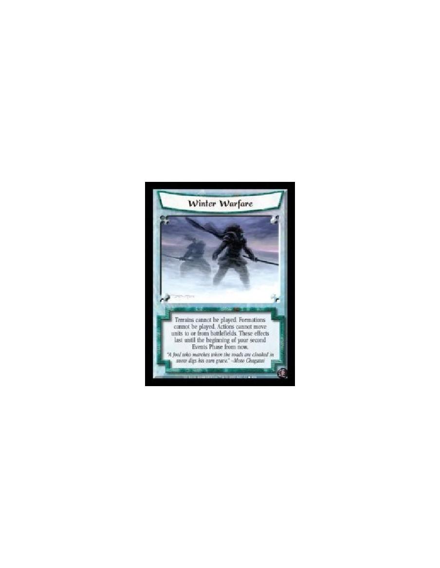 Winter Warfare (Spanish)  - Terrains cannot be played. Formations cannot be played. Actions cannot move units to or from battlef