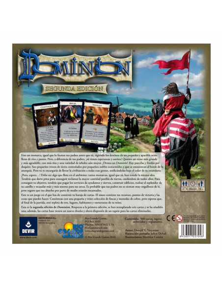 Dominion. Segunda Edición  - Dominion es un juego de cartas en el cual construyes tu propio mazo y creas tu propio reino. Reclut