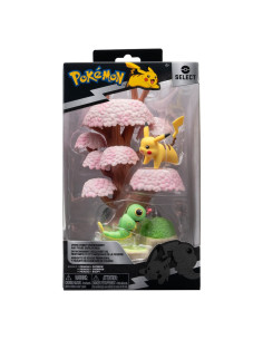 Pokemon Environment Set. Shoreside Spring Forest. Pikachu and Caterpie  - Pokemon Environment Set. Shoreside Spring Forest. Pika