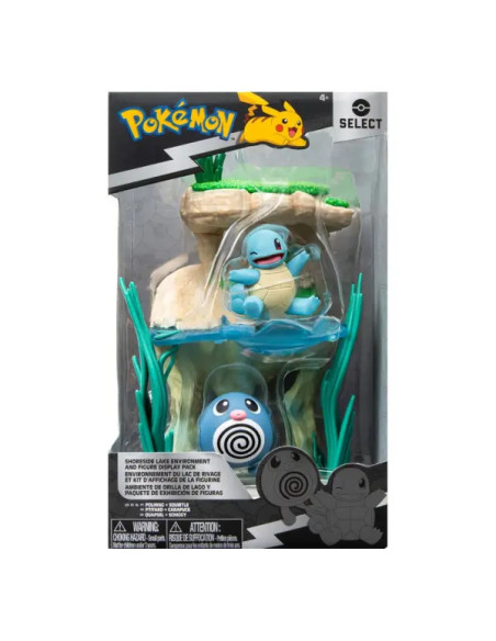 Pokemon Environment Set. Shoreside Lake. Poliwag and Squirtle.  - Pokemon Environment Set. Shoreside Lake. Poliwag and Squirtle.
