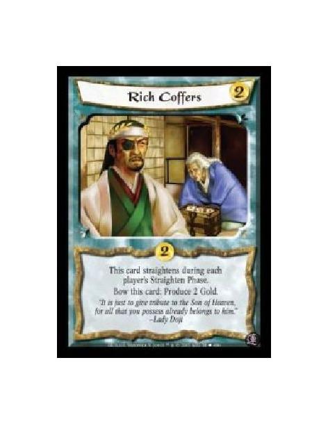 Rich Coffers  - This card straightens during each player's Straighten Phase. Bow this card: Produce 2 Gold