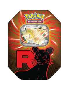 Team Rocket Tin. Persian Ex (Spanish)  - Cada Team Rocket Tin incluye:

1 carta promocional foil de Mewtwo ex.
4 sobres de mejor
