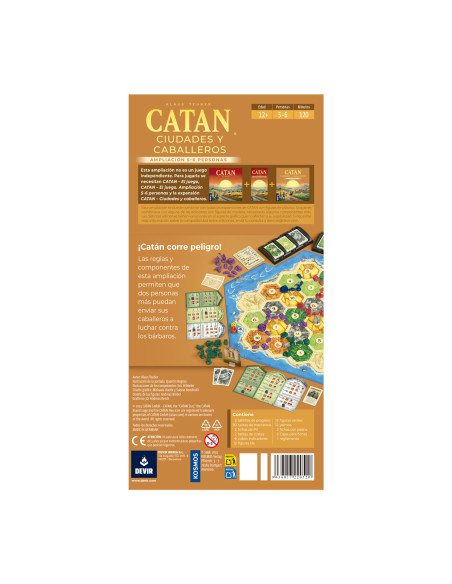 Catan: Ciudades y caballeros Expansión 5-6 Jugadores  - Expansión que da la posibilidad de jugar a Ciudades y Caballeros con 5 o