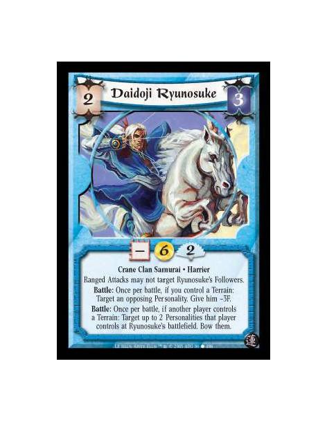 Daidoji Ryunosuke  - Crane Clan Samurai · Harrier. Ranged Attacks may not target Ryunosuke's Followers. Battle: Once per battle,