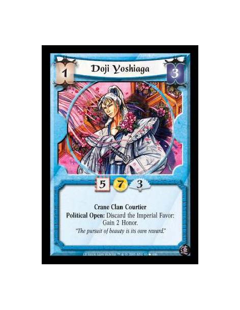 Doji Yoshiaga  - Crane Clan Courtier. Political Open: Discard the Imperial Favor: Gain 2 Honor