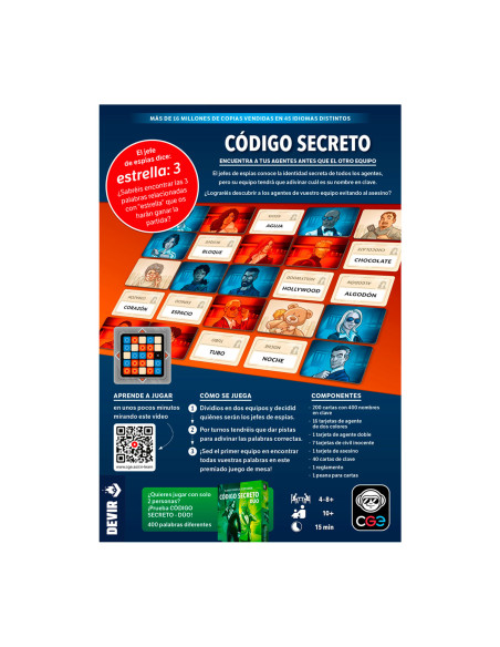 Código Secreto  - 5En Código secreto somos agentes que intentamos encontrar a nuestros compañeros antes que el otro equipo lo ha
