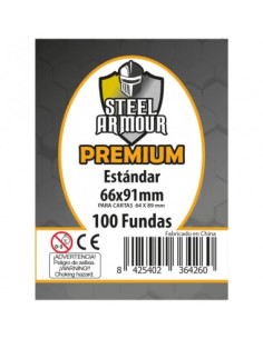 Fundas Estándar Premium (100) Steel Armour  - Fundas Estándar Premium (100) Steel Armour 
66x91mm