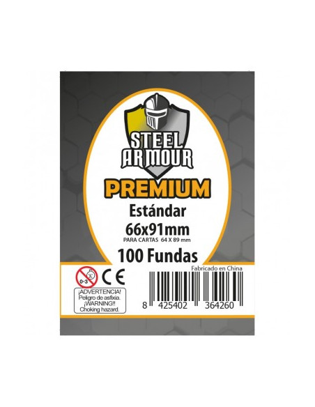 Sleeves Standard Premium (100) Steel Armour  - Sleeves Standard Premium (100) Steel Armour 
66x91mm100