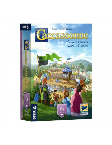 Carcassonne Expansión 6: Torneos y Blasones  - ¡Esta expansión se publica por primera vez en español! Torneos y blasones añade l