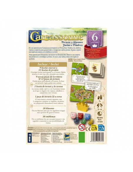 Carcassonne Expansión 6: Torneos y Blasones  - ¡Esta expansión se publica por primera vez en español! Torneos y blasones añade l