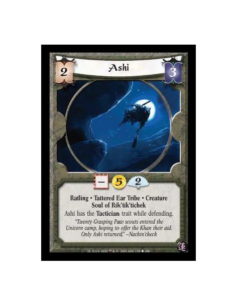 Ashi  - Ratling · Tattered Ear Tribe · Creature · Soul of Rik'tik'tichek. Ashi has the Tactician trait while defending