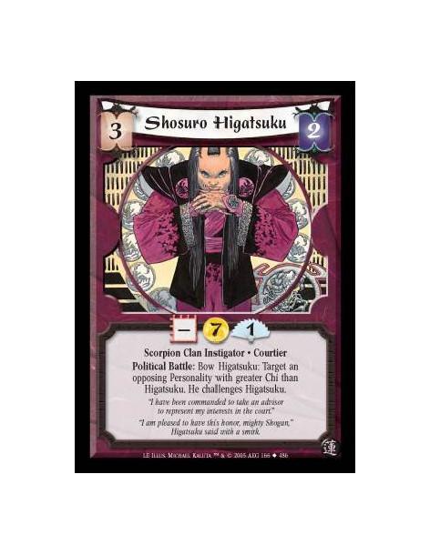 Shosuro Higatsuku  - Scorpion Clan Instigator · Courtier. Political Battle: Bow Higatsuku: Target an opposing Personality with g