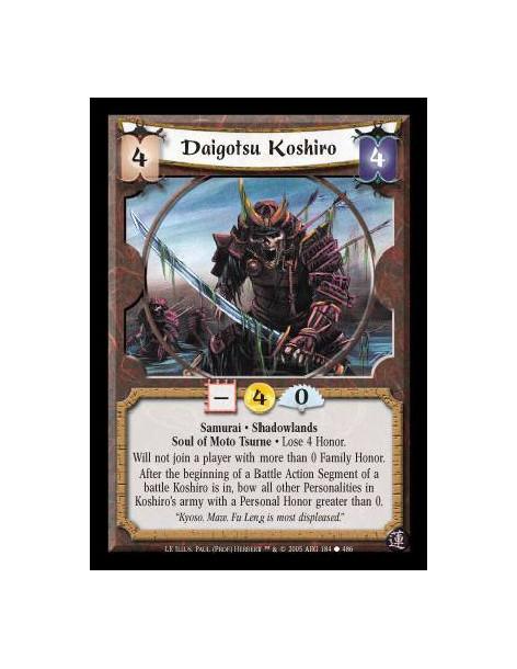 Daigotsu Koshiro  - Samurai · Shadowlands · Soul of Moto Tsume · Lose 4 Honor. Will not join a player with more than 0 Family Ho