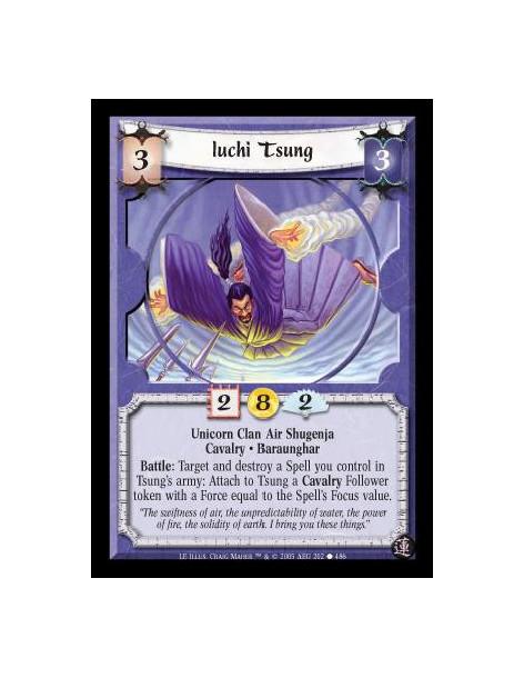 Iuchi Tsung  - Unicorn Clan Air Shugenja · Cavalry · Baraunghar. Battle: Target and destroy a Spell you control in Tsung's army: