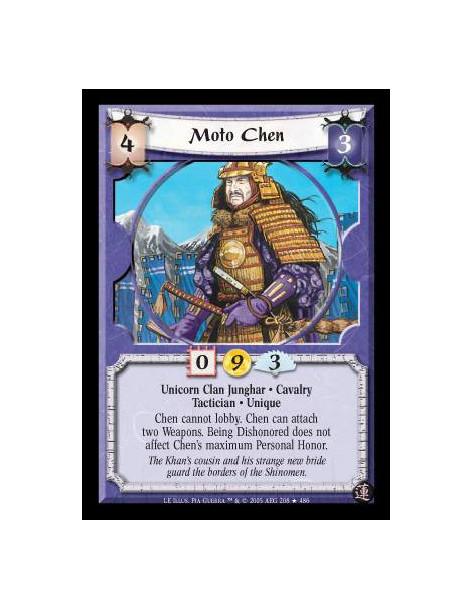 Moto Chen (Español)  - Unicorn Clan Junghar · Cavalry · Tactician · Unique. Chen cannot lobby. Chen can attach two Weapons. Bein