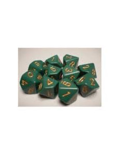 Set 10 Dados Opaque Green/Copper Chessex  - Set 10 Dados Opaque Green/Copper 2