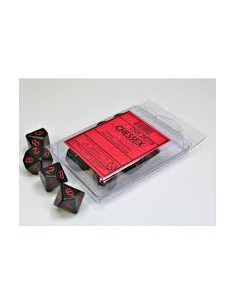 Set 10 Dados Opaque Black/Red Chessex  - Dados Opaque Black/Red 2