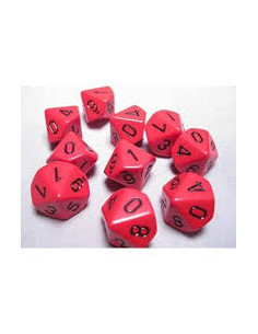 Set 10 Dados Opaque Red/Black Chesse  - Set 10 Dados Opaque Red/Blak 2