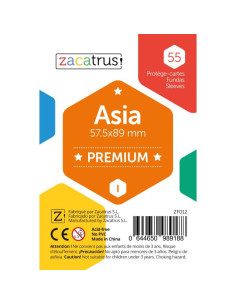 Fundas Zacatrus Asia Premium (57,5 mm x 89 mm) (55 uds)  - 13255 fundas gruesas tamaño 57.5x89 milímetros
