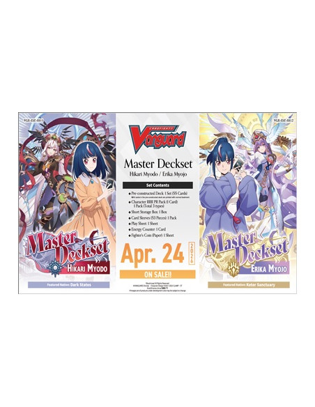 RESERVA Cardfight Vanguard! Master Deckset Hikari Myodo DZ-SS11 (Inglés)  - Este producto es una RESERVA, y se servirá en la fec