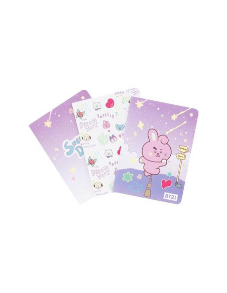 Pack 3 cuadernos A6 BT21 - The Journey Cooky  - Pack 3 cuadernos A6 BT21 - The Journey Cooky