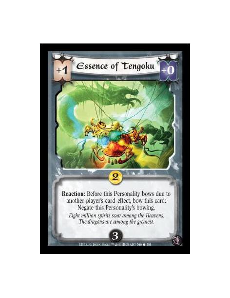 Essence of Tengoku  - Reaction: Before this Personality bows due to another player's card effect, bow this card: Negate this Per